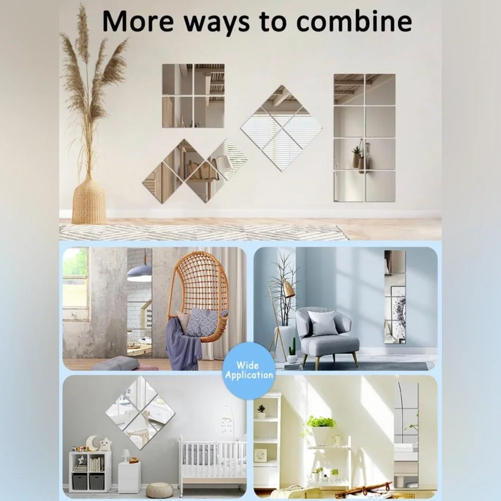 4pc Mirror Wall Sticker New